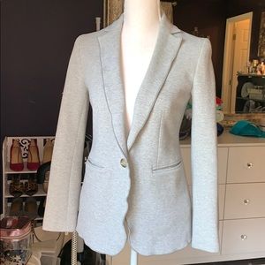 🦊 0 ANN TAYLOR gray blazer fully lined one button